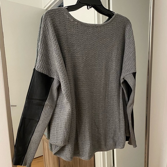 PJK Leather Sleeve Sweater - Picture 6 of 8